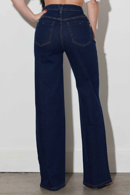 “MADDIE” VIBRANT WIDE LEG JEANS