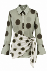 “LIZZY” POLKA DOT SHEER WRAP DRESSS