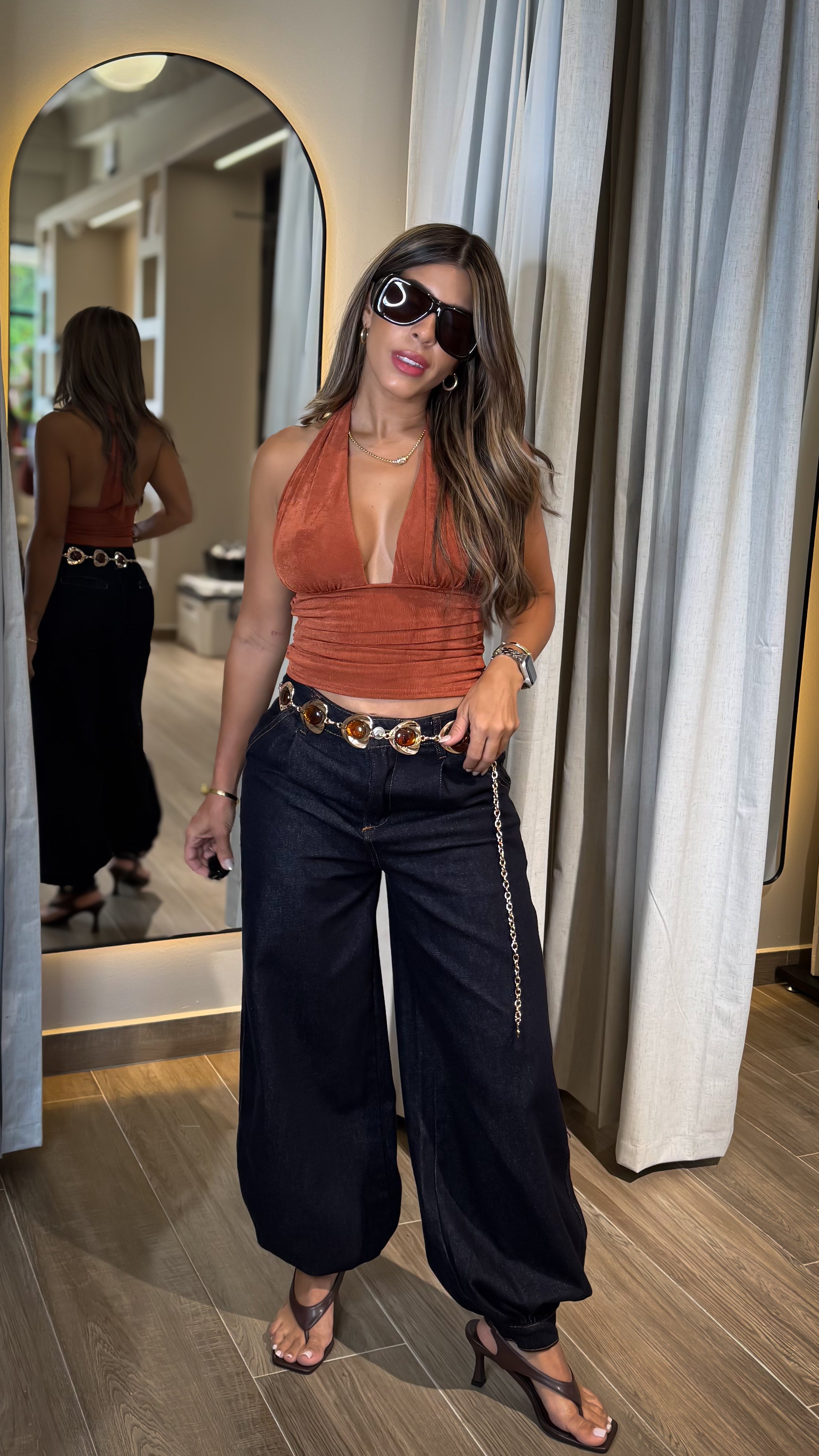“VICKY” DENIM HAREM PANTS