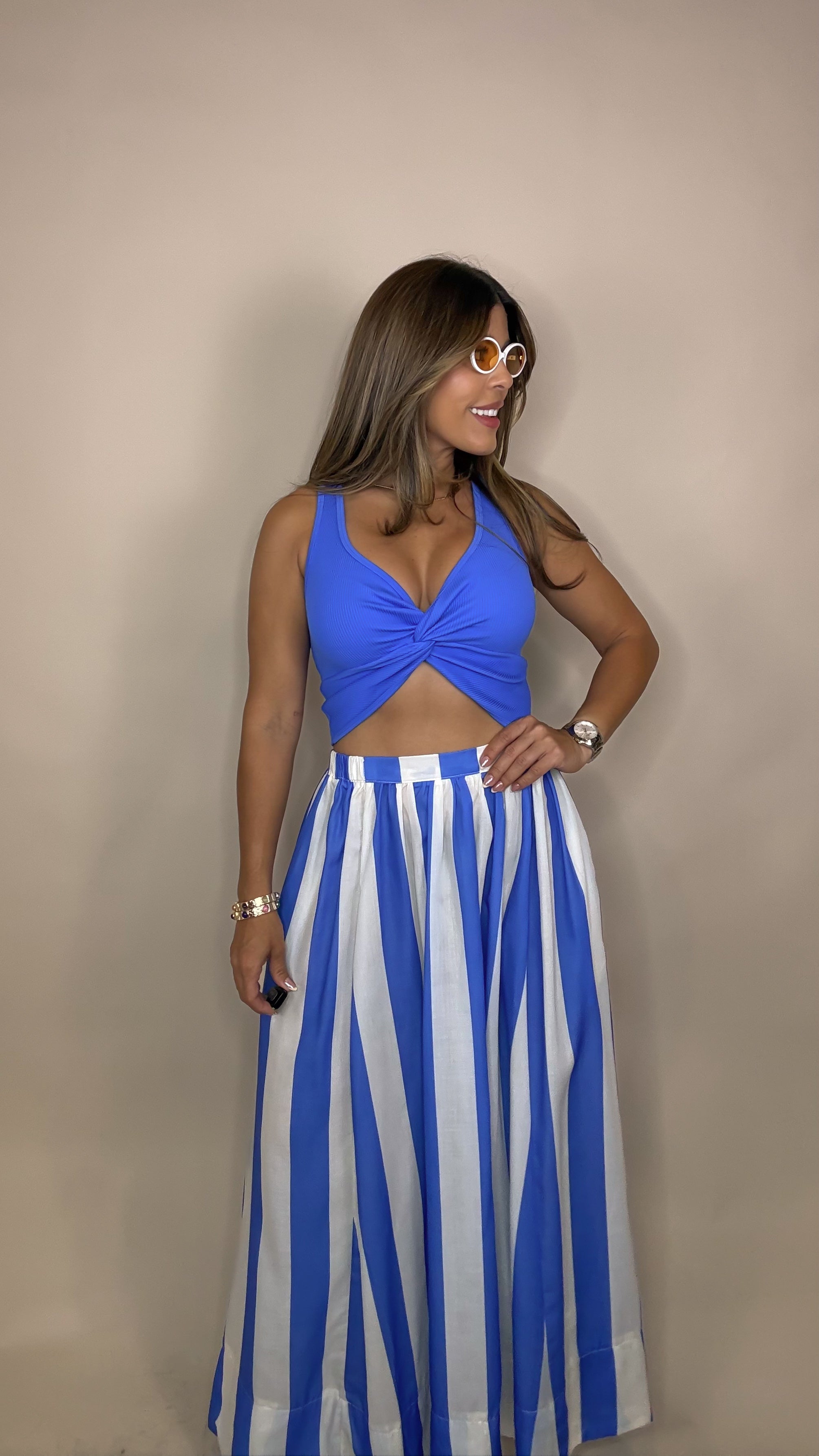 “ELY” STRIPED MAXI SKIRT