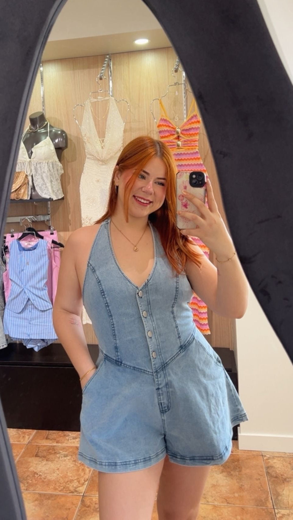 “BAILEY” DENIM ROMPER