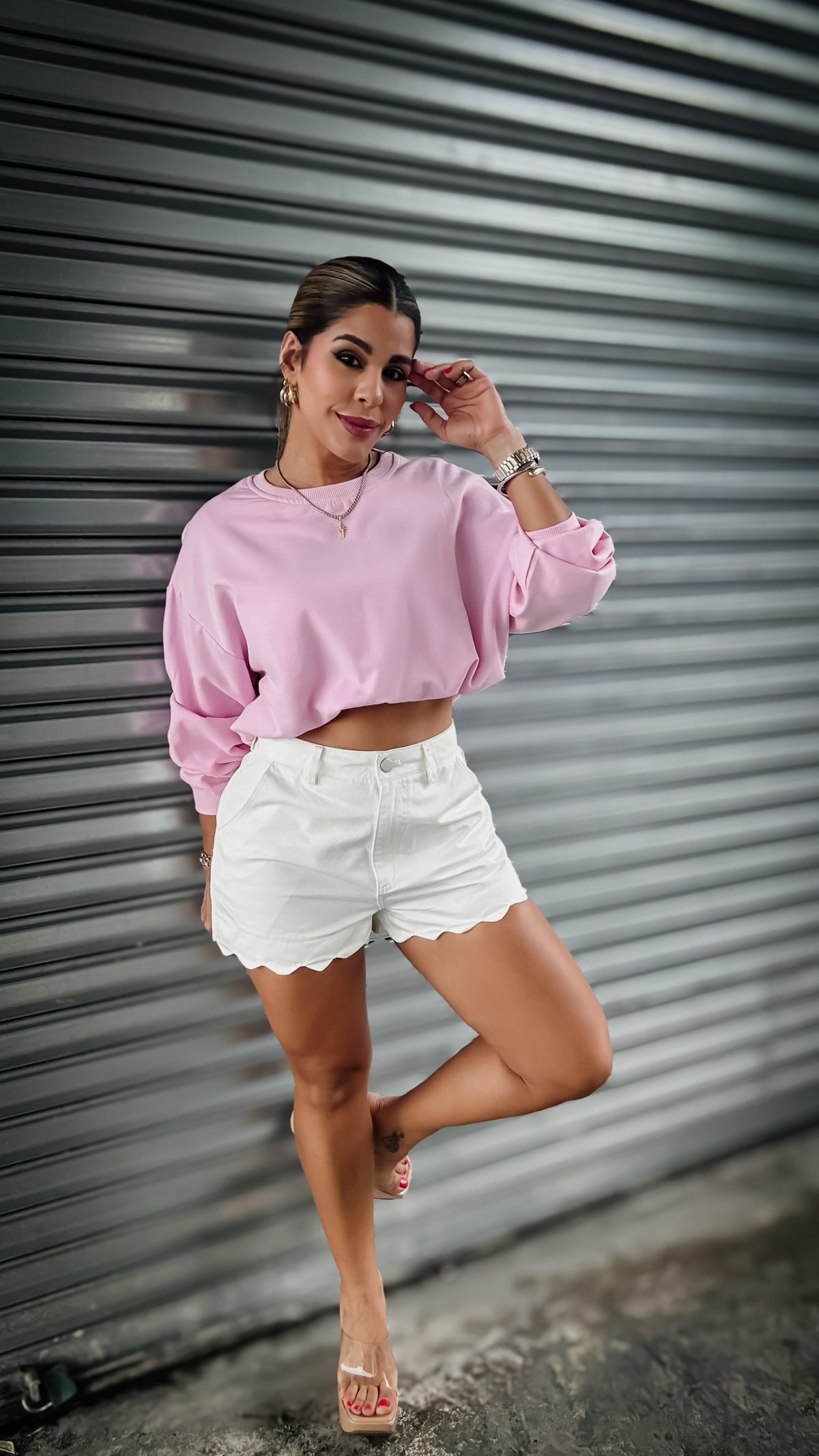 “LEAH” CROPPED SWEATER TOP