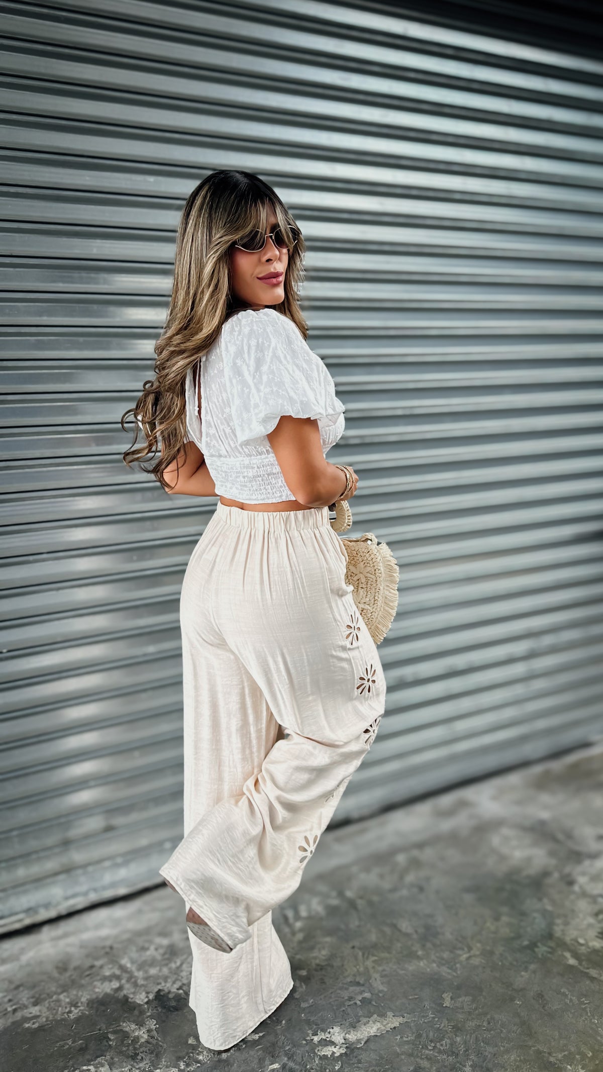 “AMELIA” LINEN WIDE LEG PANTS