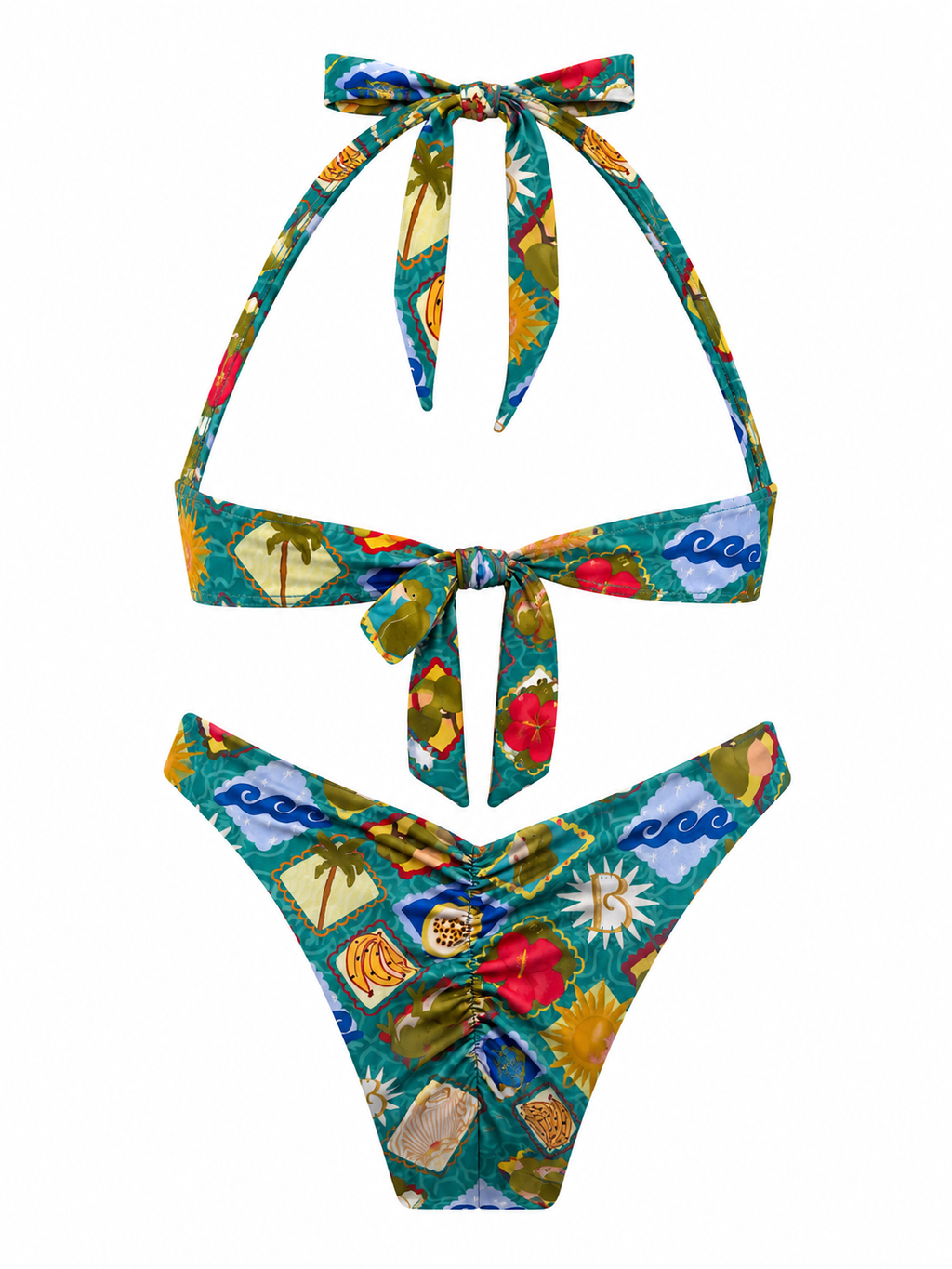 “ISLA MIA” HALTER BRA AND HIGH WAIST BIKINI SET