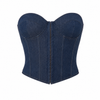 “NICOLE” DENIM BUSTIER TOP