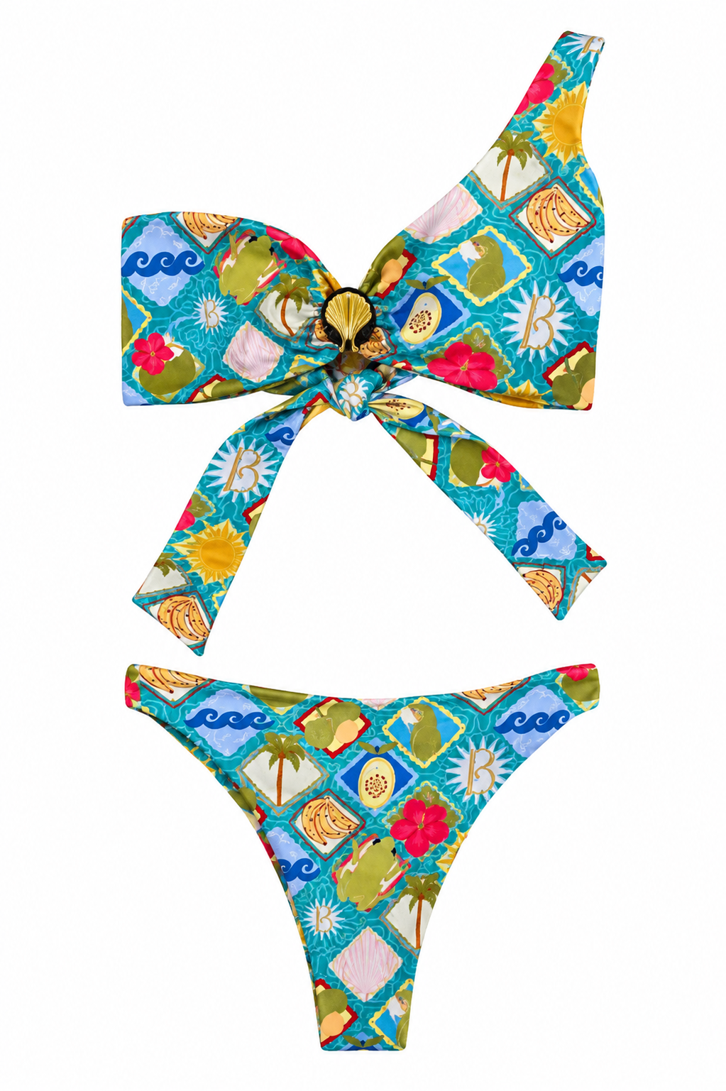 “ISLA MIA” ONE SHOULDER HIGH WAIST BIKINI