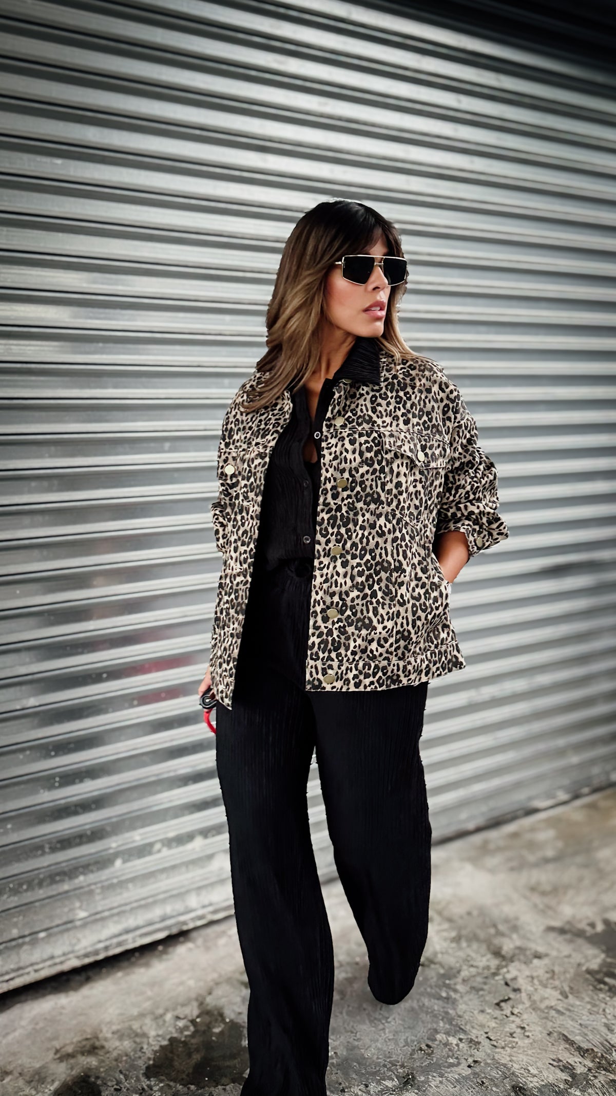 "IVANA" LEOPARD DENIM JACKET