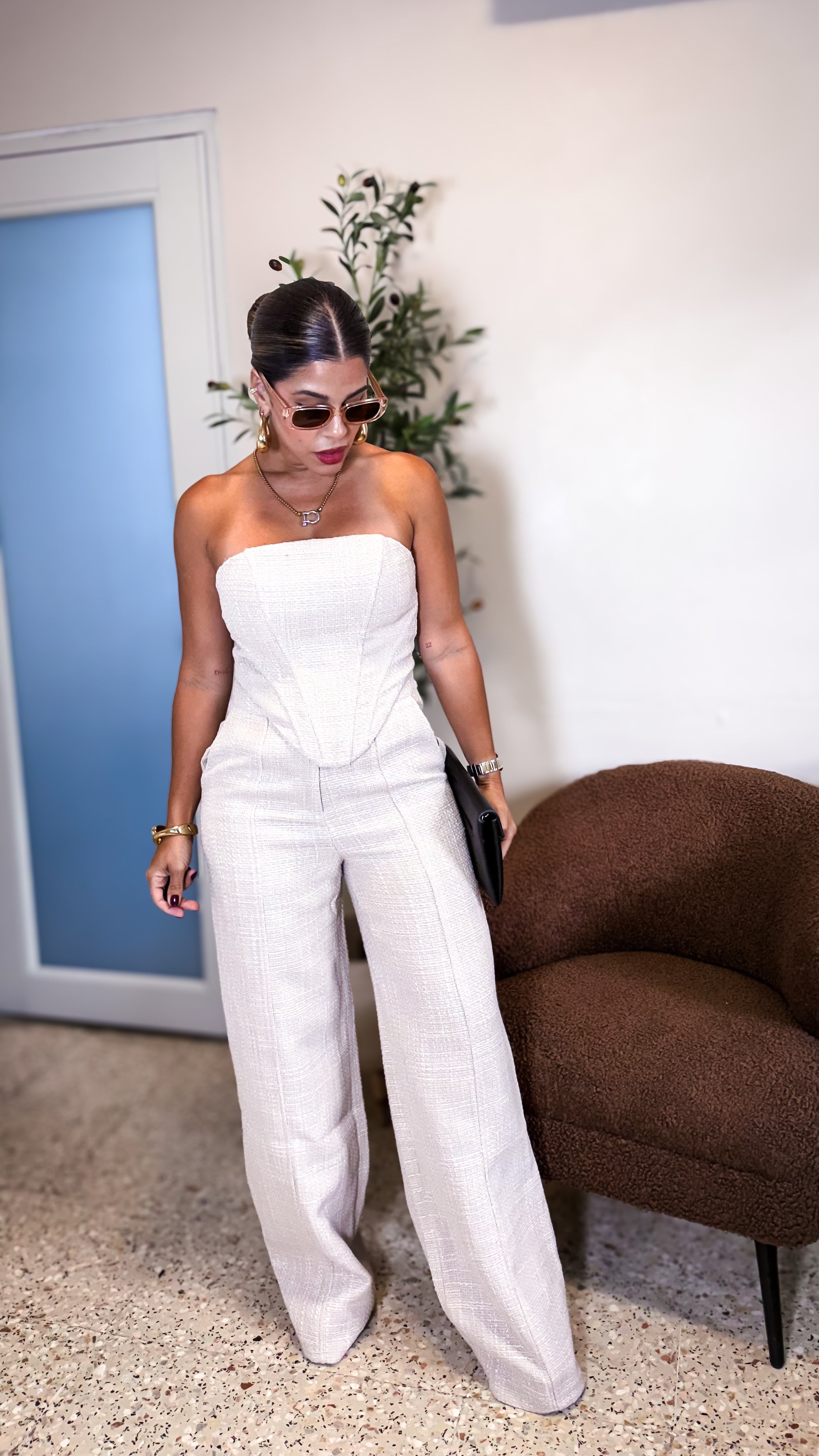 Pre-Orden “SILVIE” TWEED CORSET TOP AND PANT SET