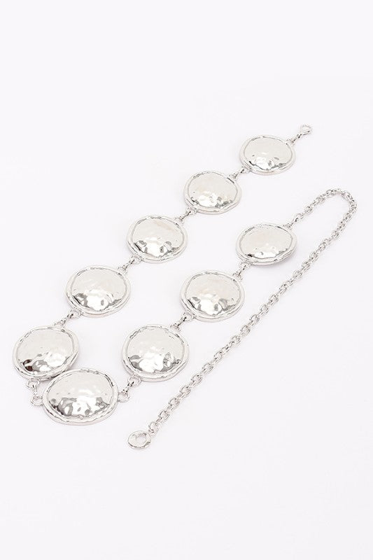 HAMMERED CIRCLE CHAIN BELT