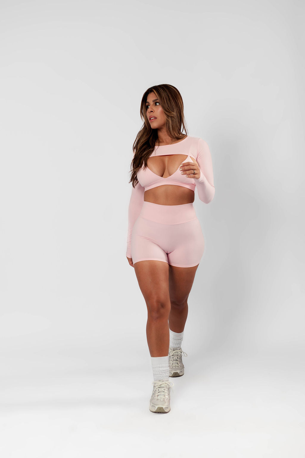“REVENGE” SPORT BRA WITH BOLERO AND SHORT THREE PIECE SET