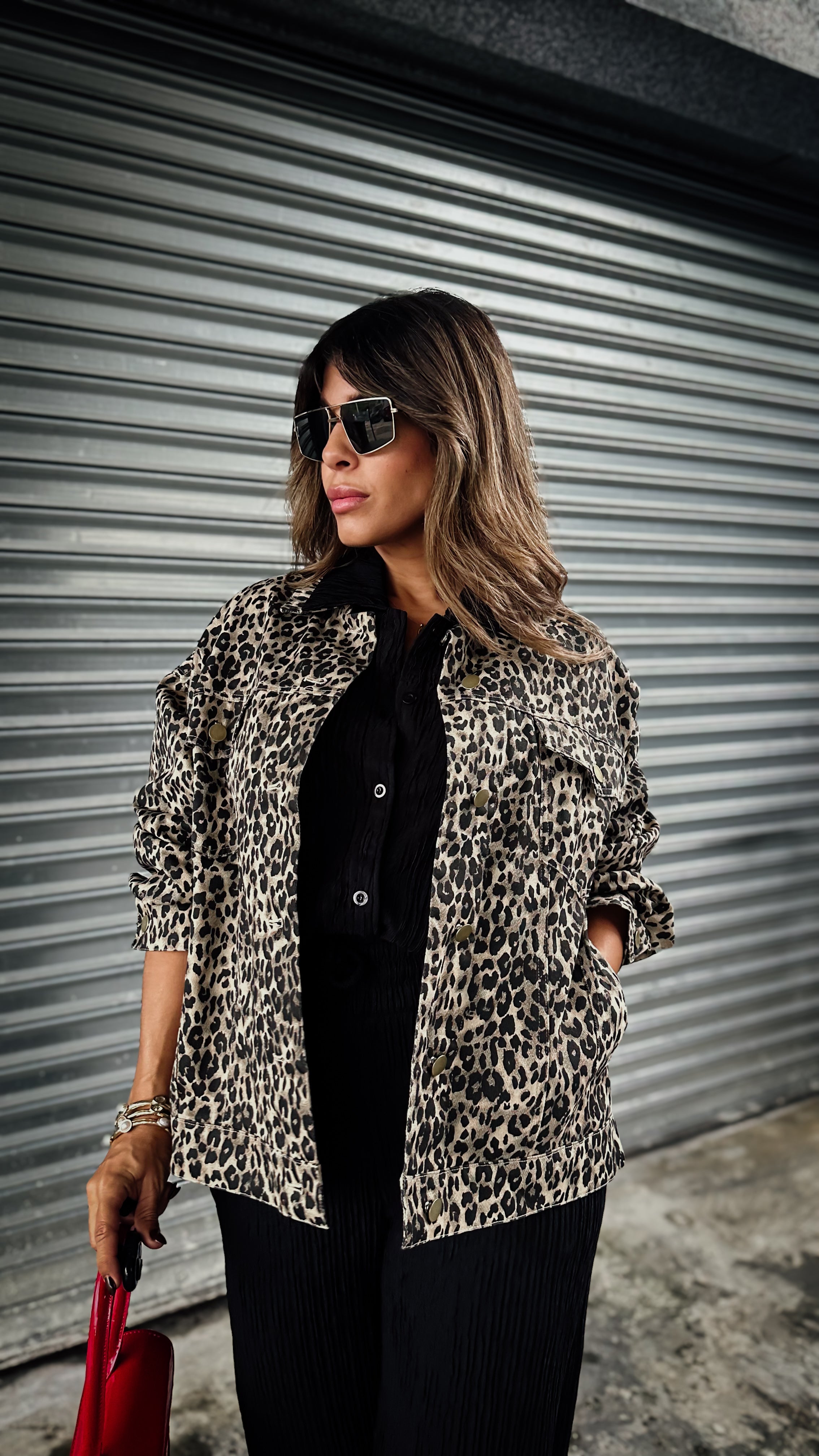 "IVANA" LEOPARD DENIM JACKET