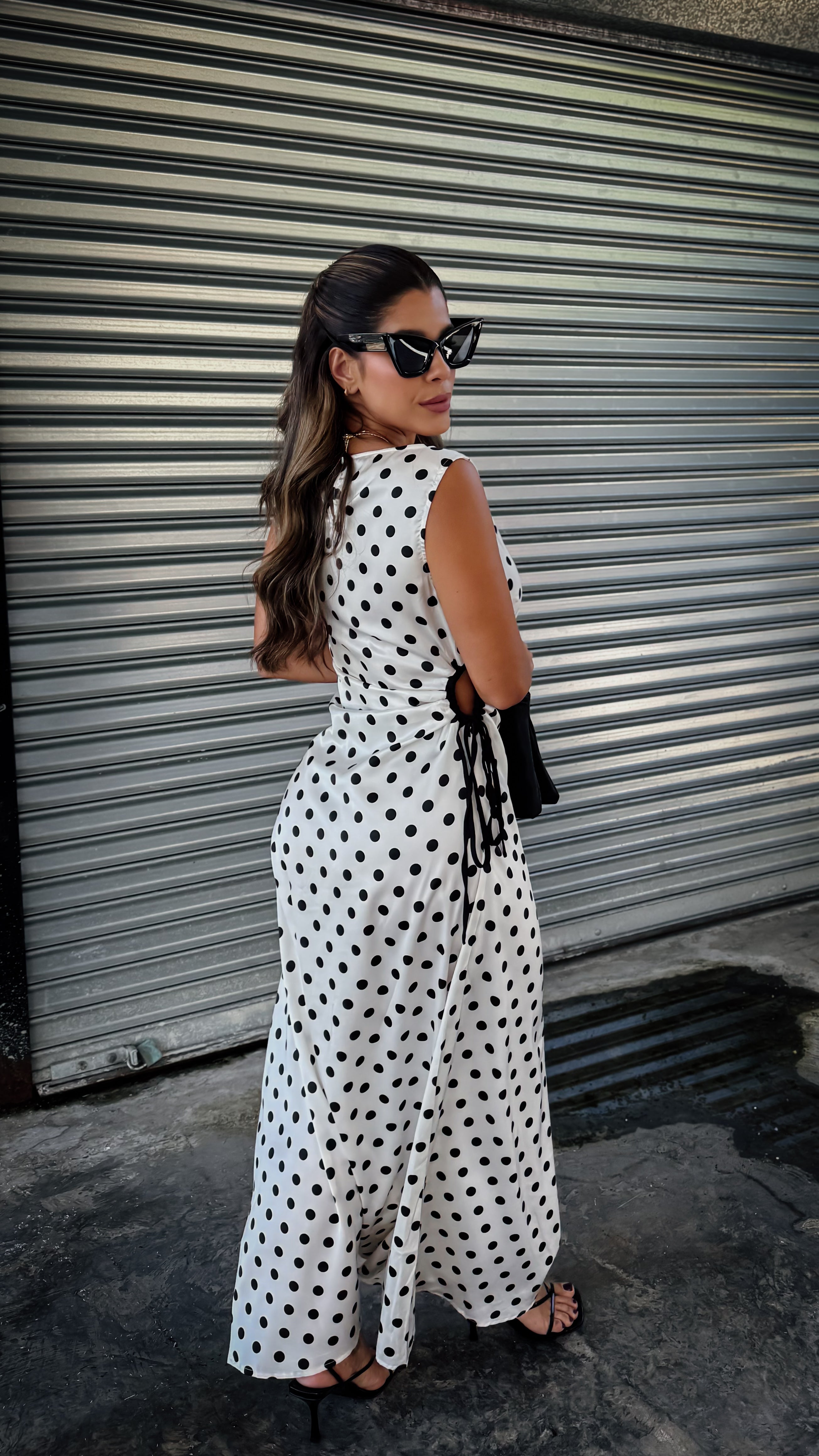 “EMMA” POLKADOT MEDI DRESS