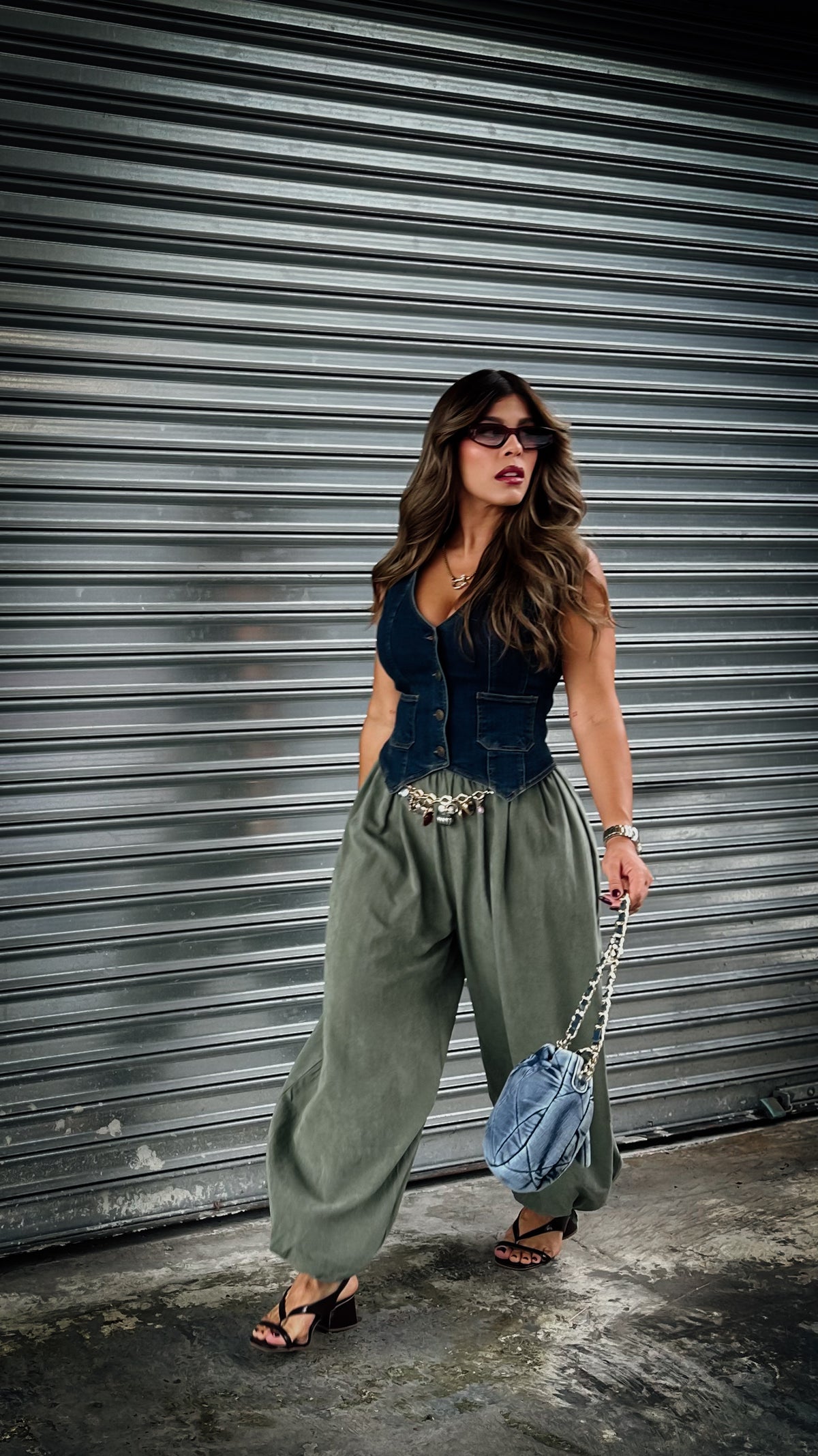 Pre-orden “ELAINE” HAREM PANTS OLIVA