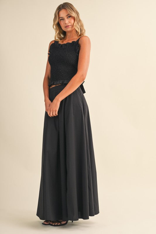 “LEAhH” TIED TOP AND A LINE MAXI SKIRT SET