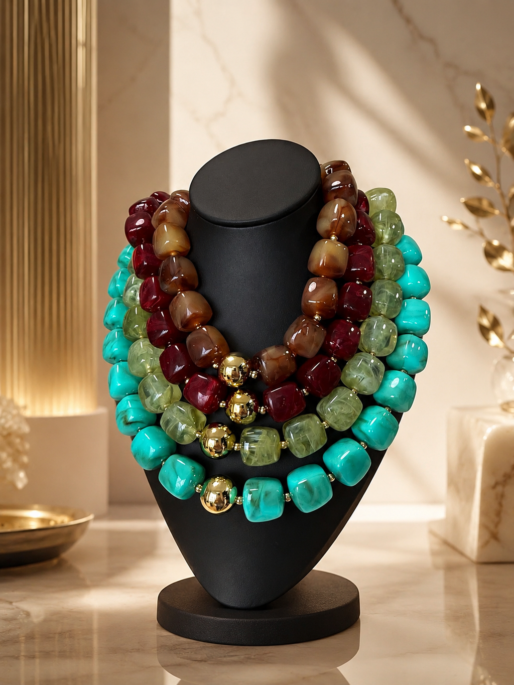 BEADED STATEMENT NECKLACE