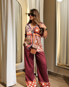 “AMBER” PATCHWORK PRINT SHIRT AND PANT SET