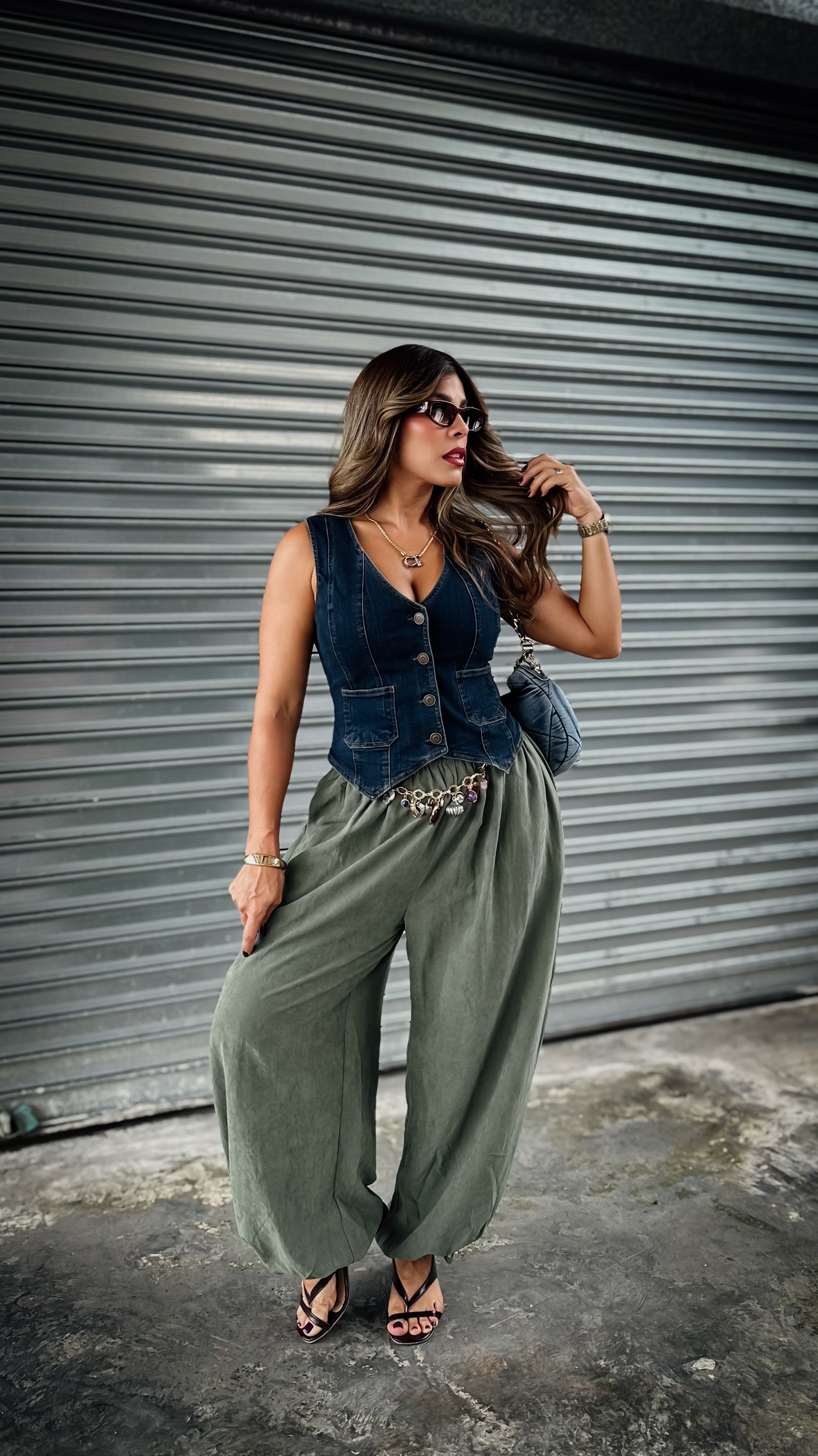 Pre-orden “ELAINE” HAREM PANTS OLIVA