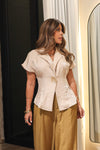“BRIANA” VEST TOP WITH GOLD DETAIL