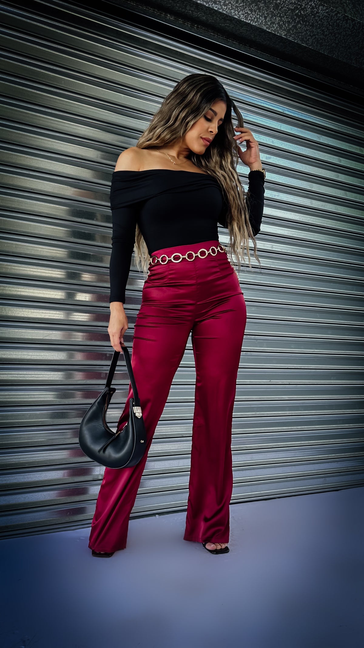 “JANNAH” SATIN WIDE LEG HIGH WAIST PANTS