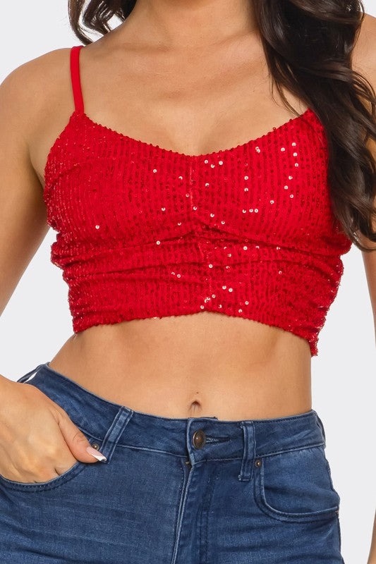 “GIFT” SEQUIN CROP TOP