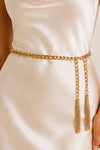 CHAIN BELT WITH TASSELS