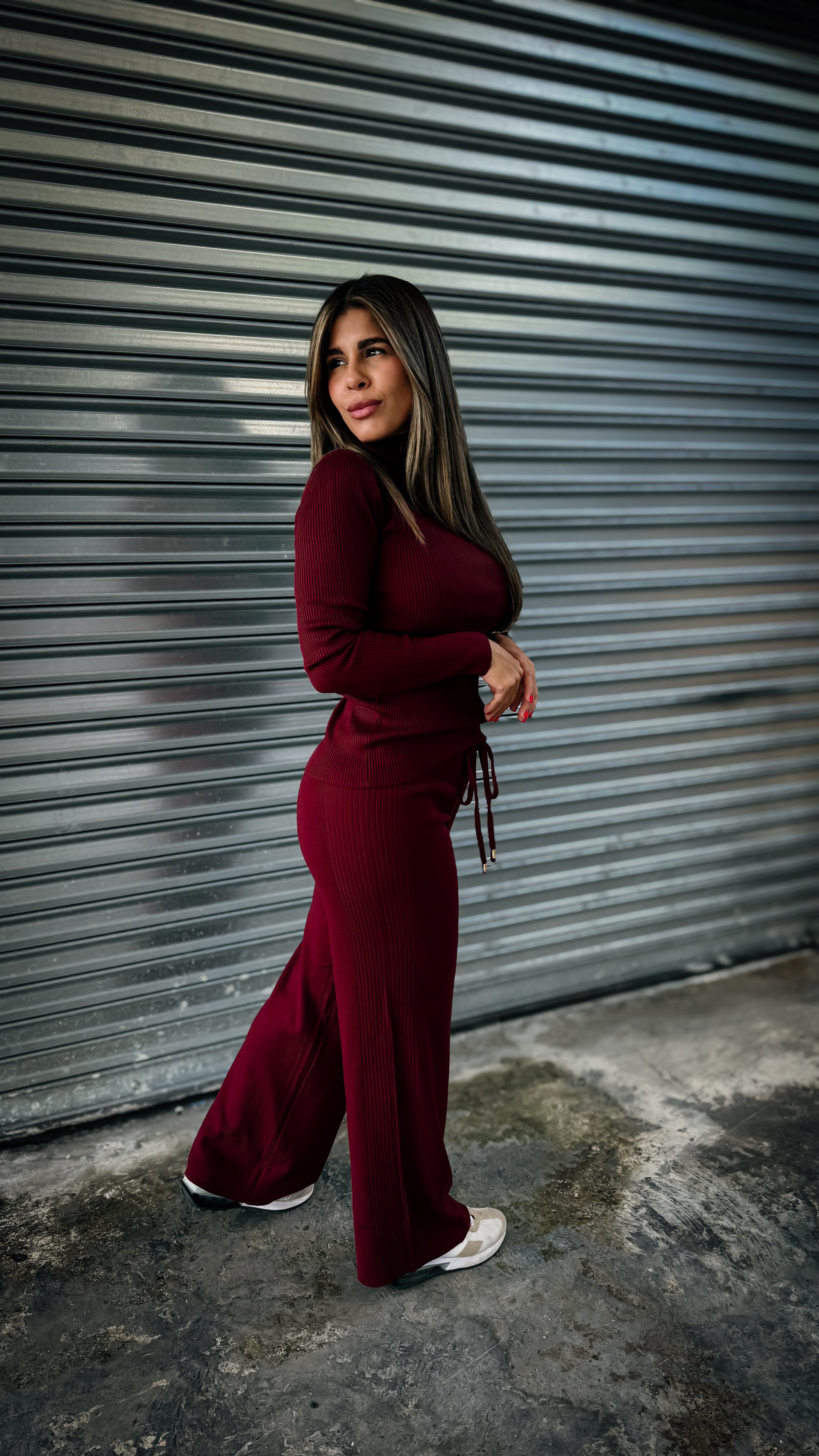 "CHICAGO" TURTLENECK WIDE LEG PANT SET