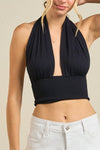 “FIO” HALTER NECK WITH WIDE STRETCHY BAND TOP