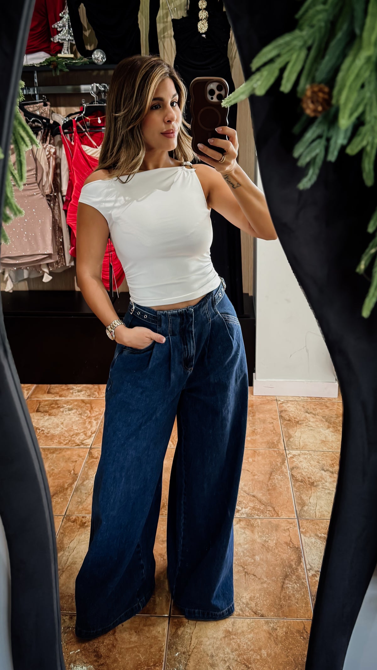 “FIORELLA” HIGH WAISTED WIDE LEG DENIM