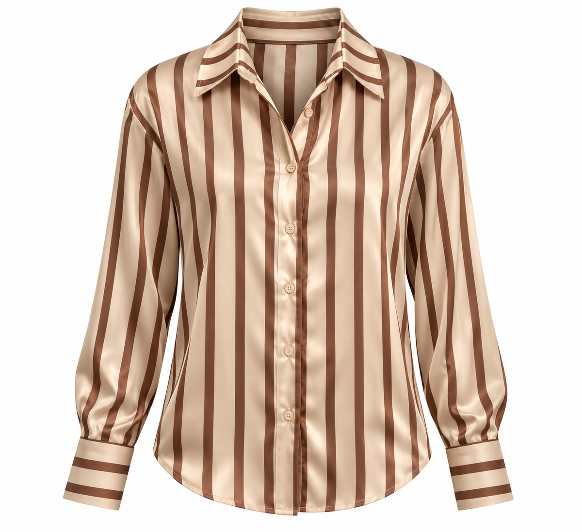 “REIN” STRIPED SATIN SHIRT