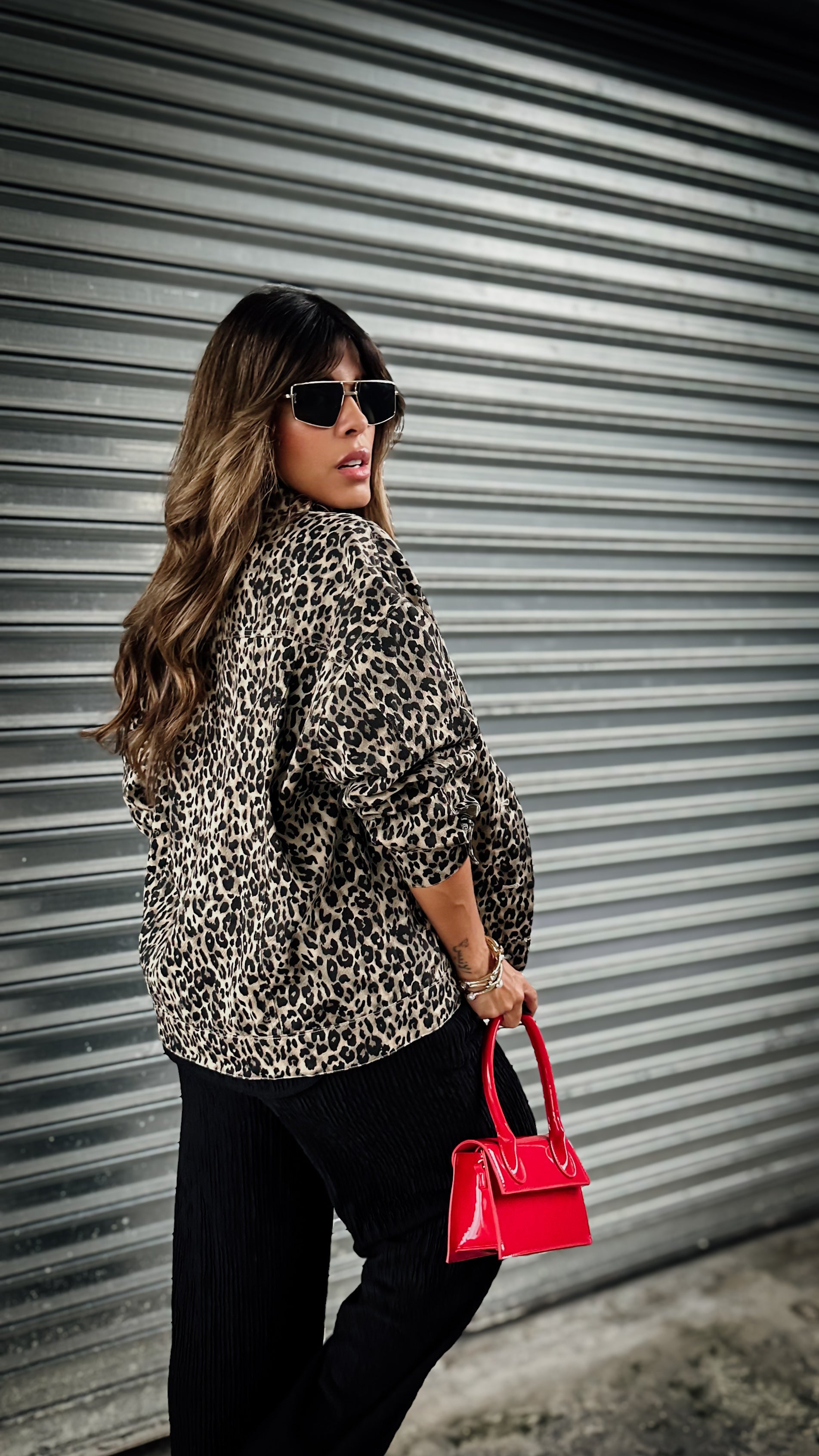 "IVANA" LEOPARD DENIM JACKET