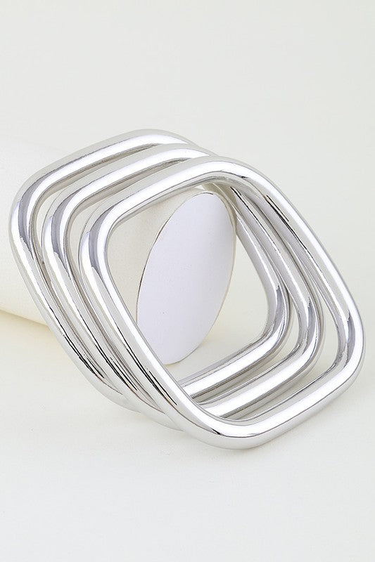 SQUARED SHAPE LAYERED BRACELET SET