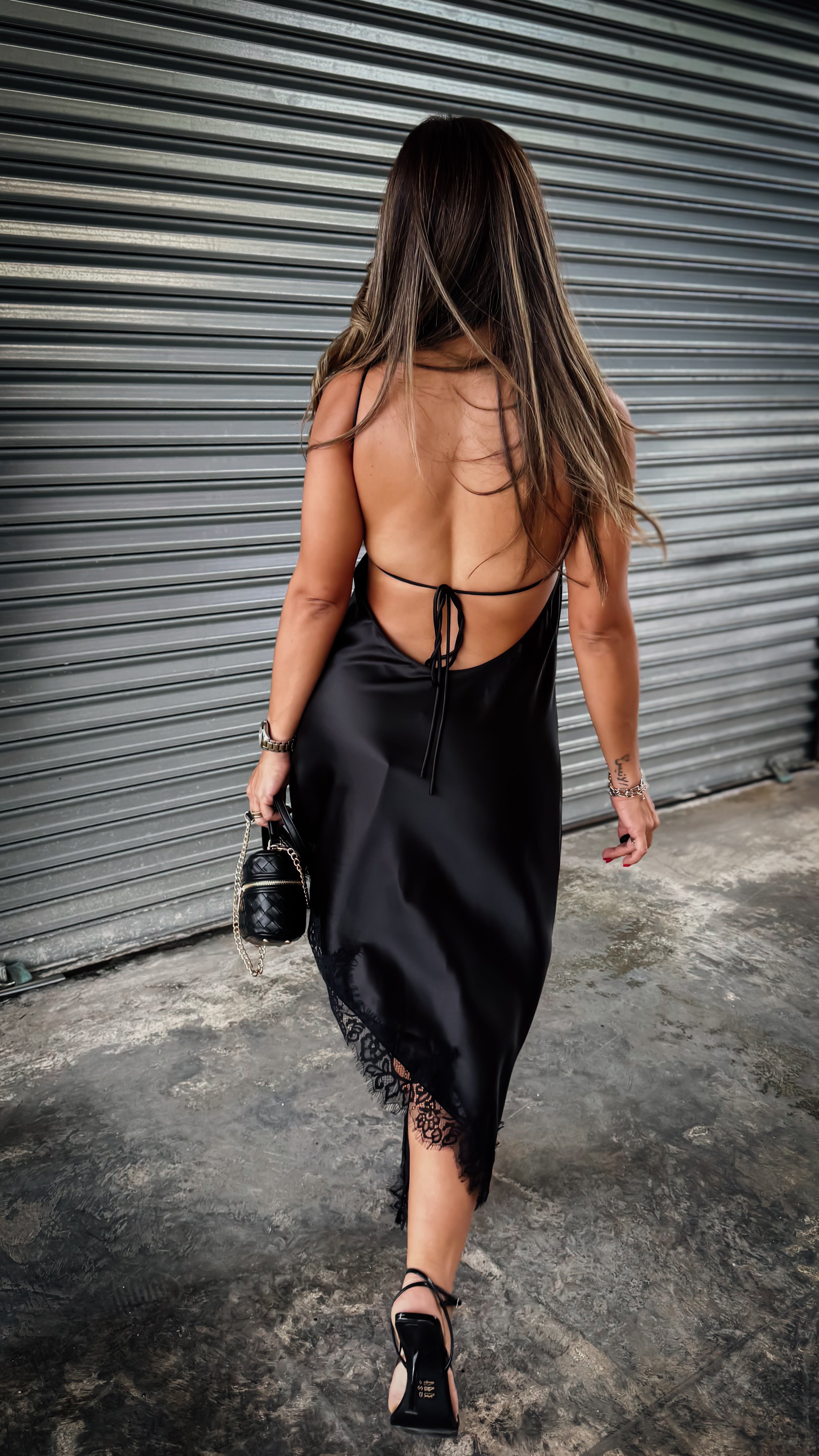 “VIXY” ASYMMETRICAL SILK DRESS