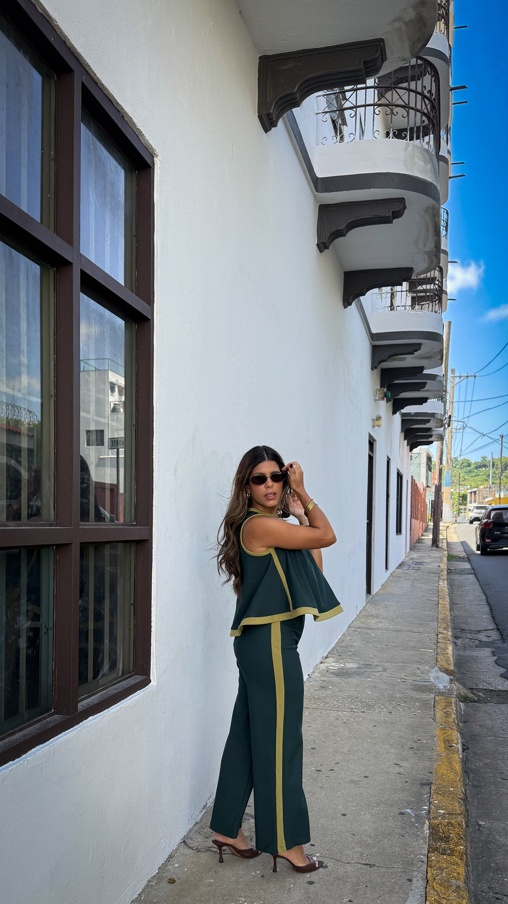 “HANNAH” CONTRAST PULL OVER TOP AND PANT SET