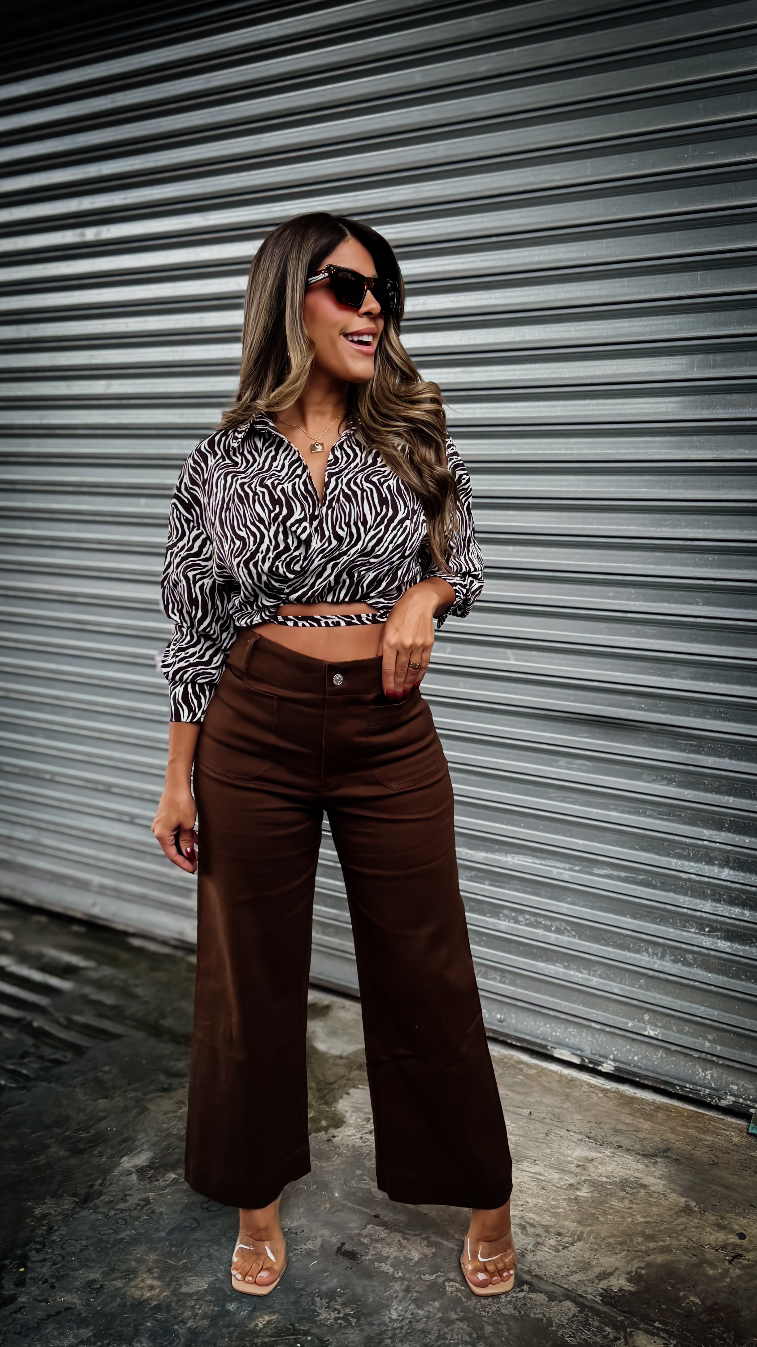 “TERRA” WIDE LEG CROPPED PANTS