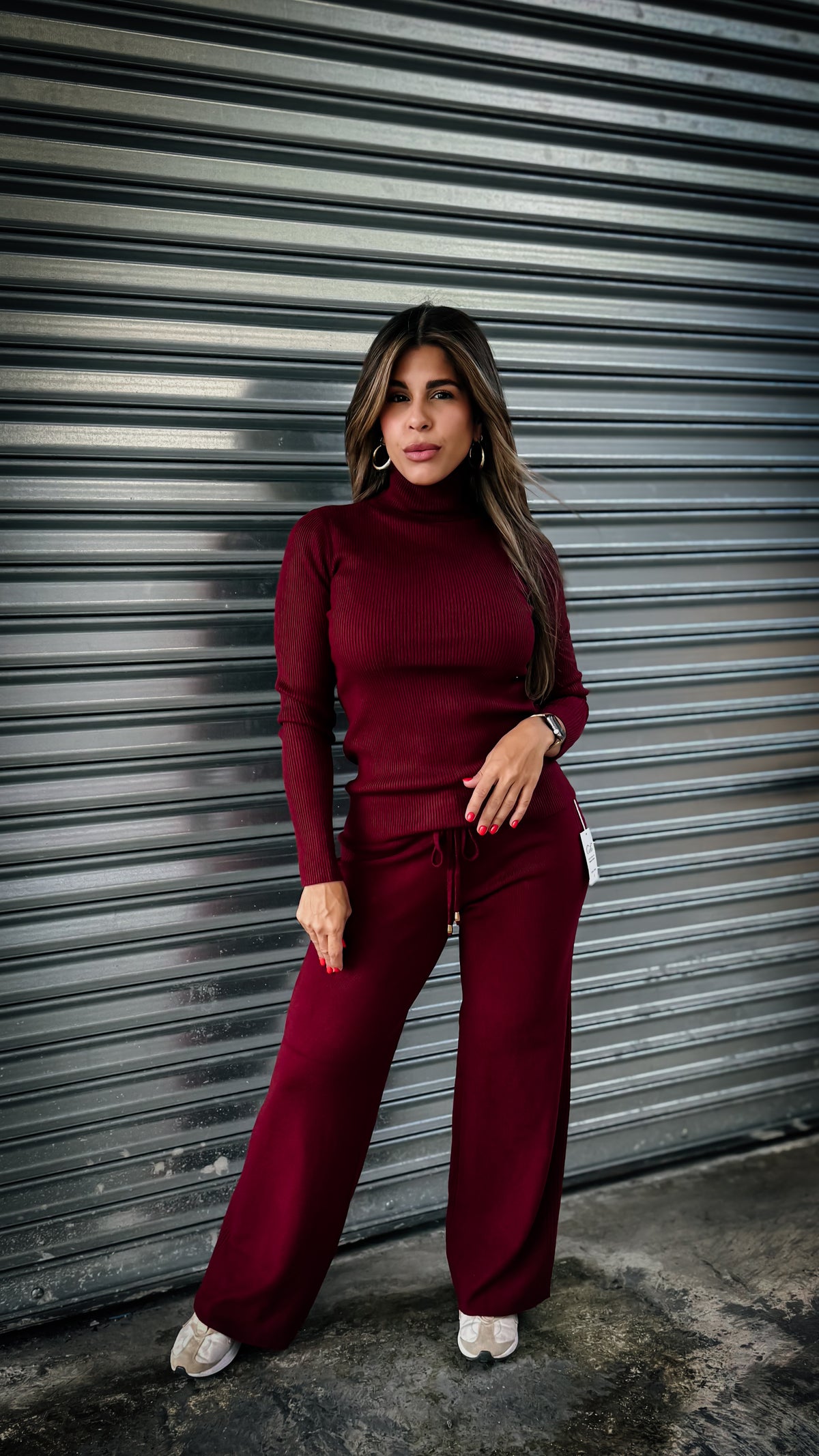 "CHICAGO" TURTLENECK WIDE LEG PANT SET