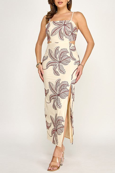 “DIANA” EMBROIDERY MIDI DRESS