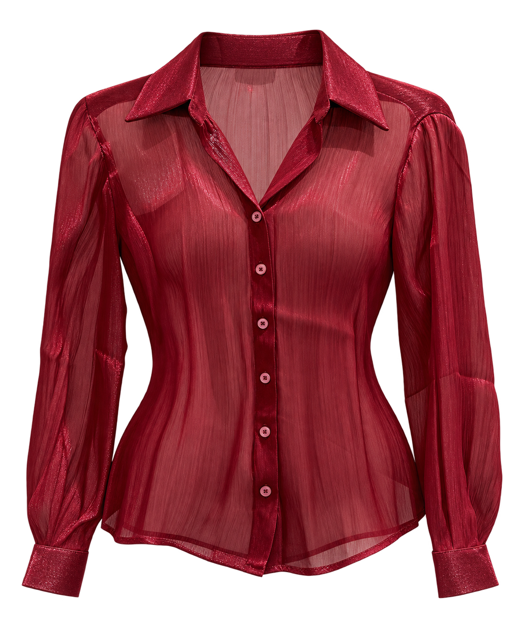 “GIGI” SHEER BUTTON DOWN TOP