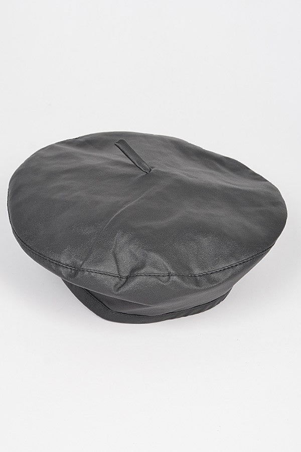 FAUX LEATHER BERET