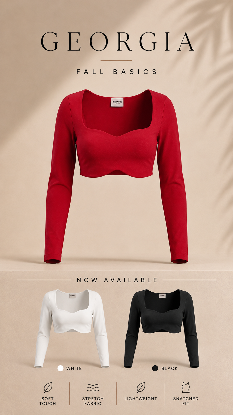 “GEORGIA” LONG SLEEVE DOBLE LAYER CROP TOP