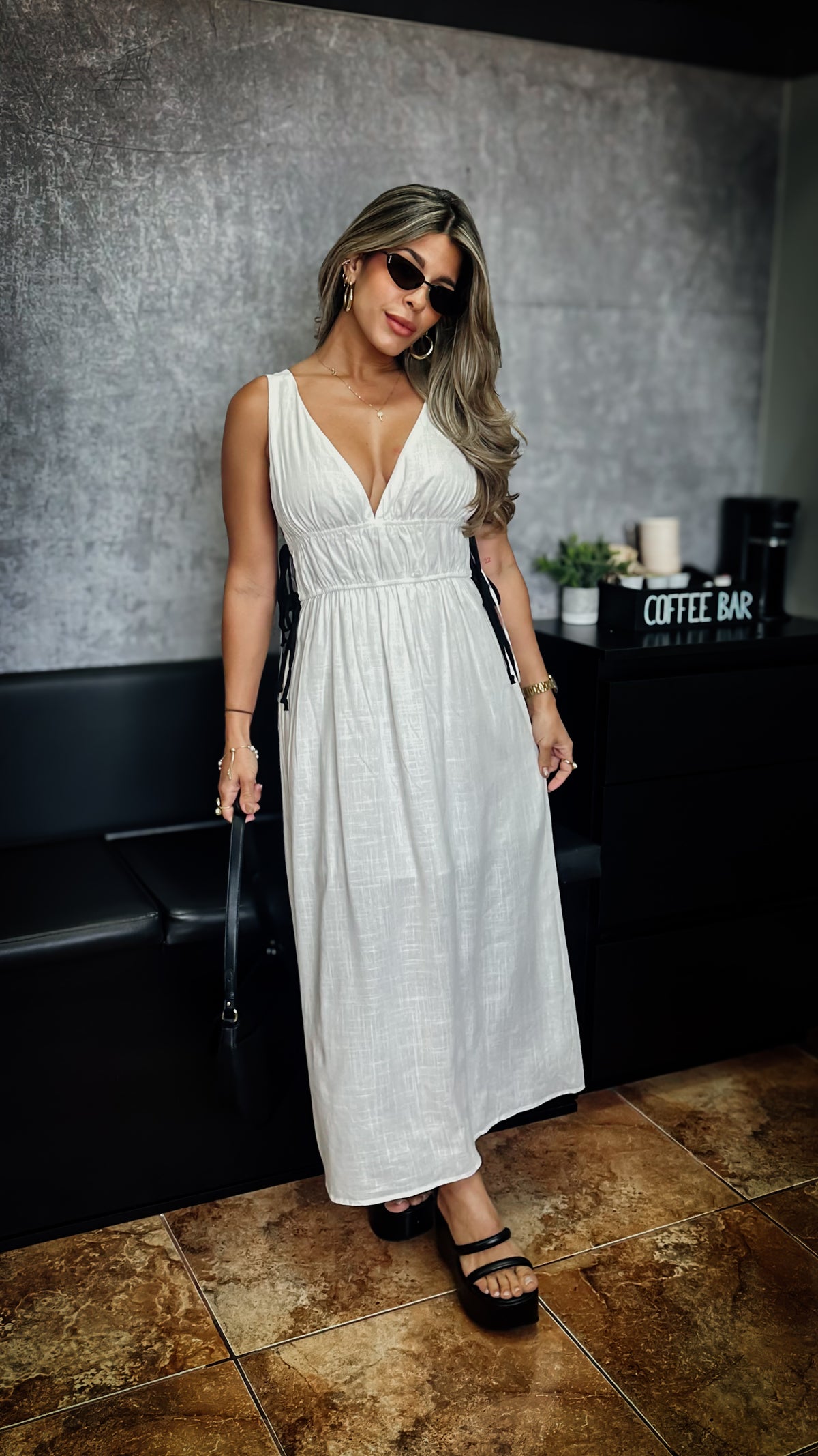 “VENICE” V-NECK MAXI DRESS