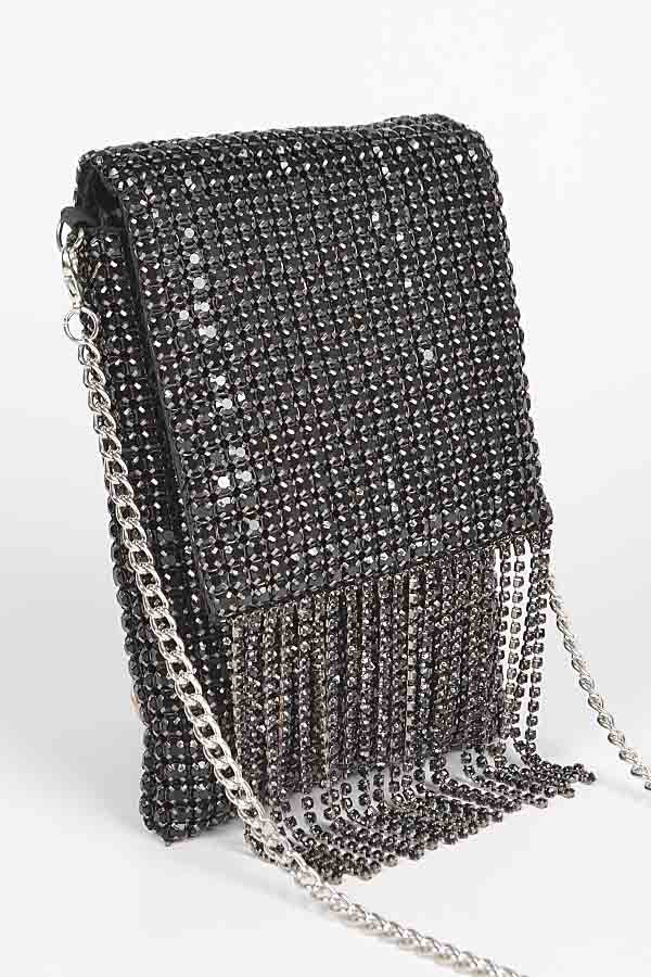 RHINESTONE FRINGE PURSE