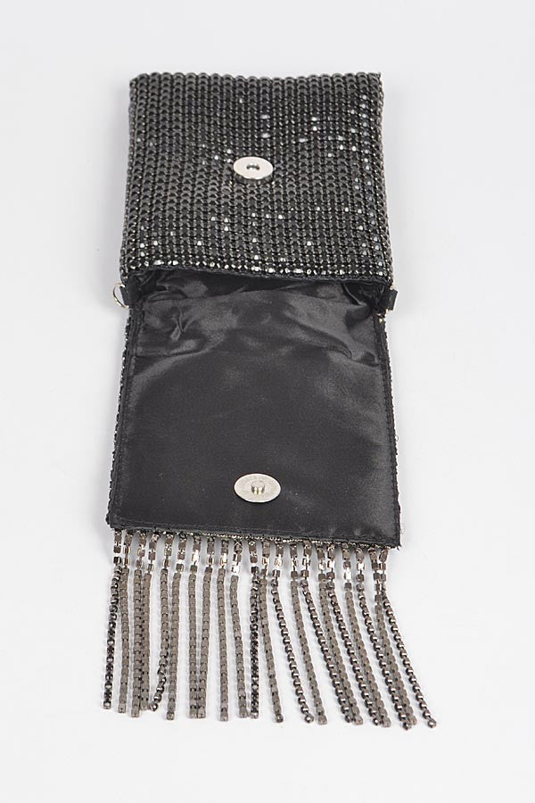 RHINESTONE FRINGE PURSE