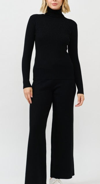 "CHICAGO" TURTLENECK WIDE LEG PANT SET