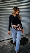 “BECKY” HIGHWAIST DENIM WITH SCARF
