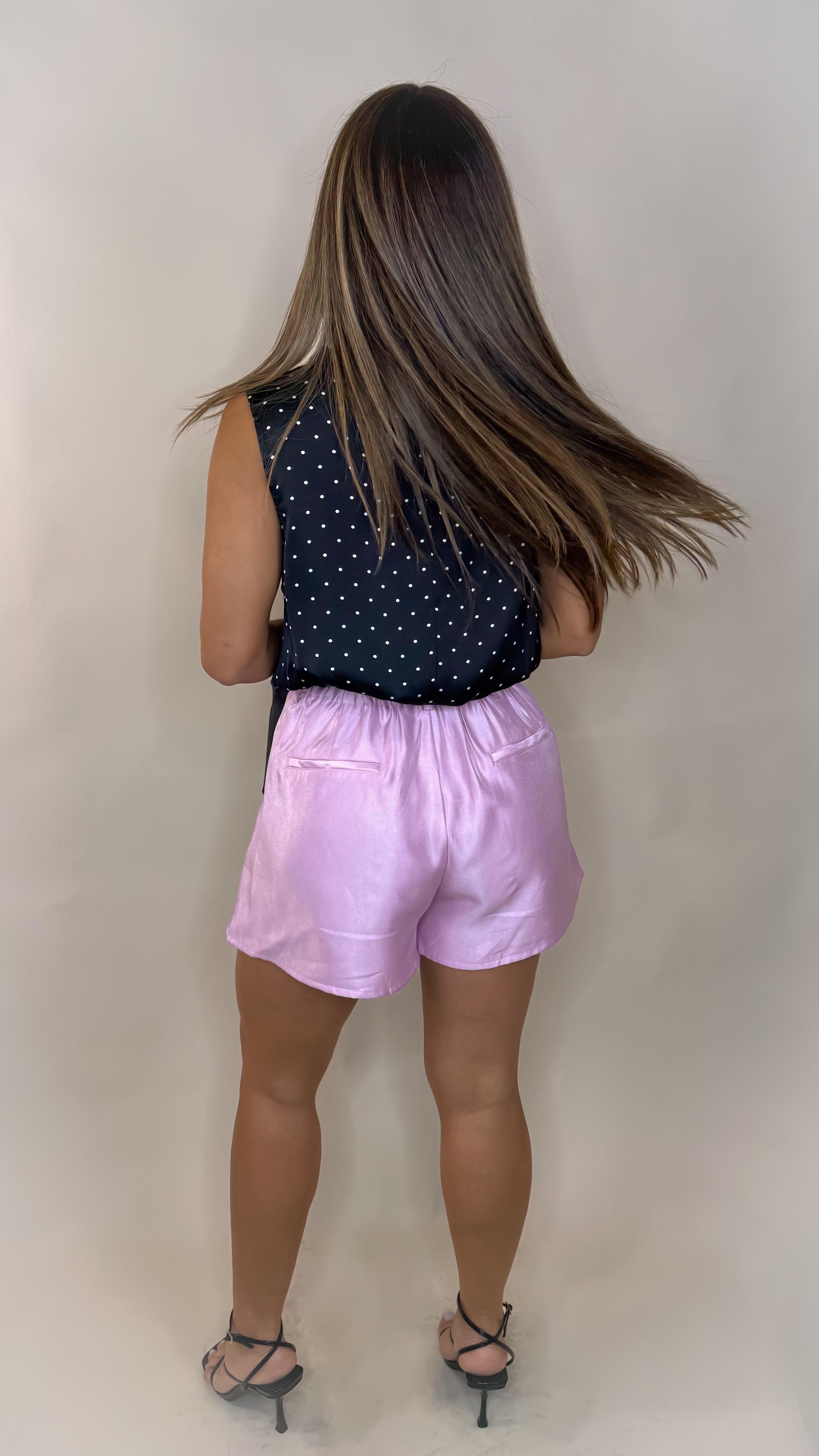 “ELOISE” POLKA DOT HIGH NECK SLEEVELESS TOP IVORY