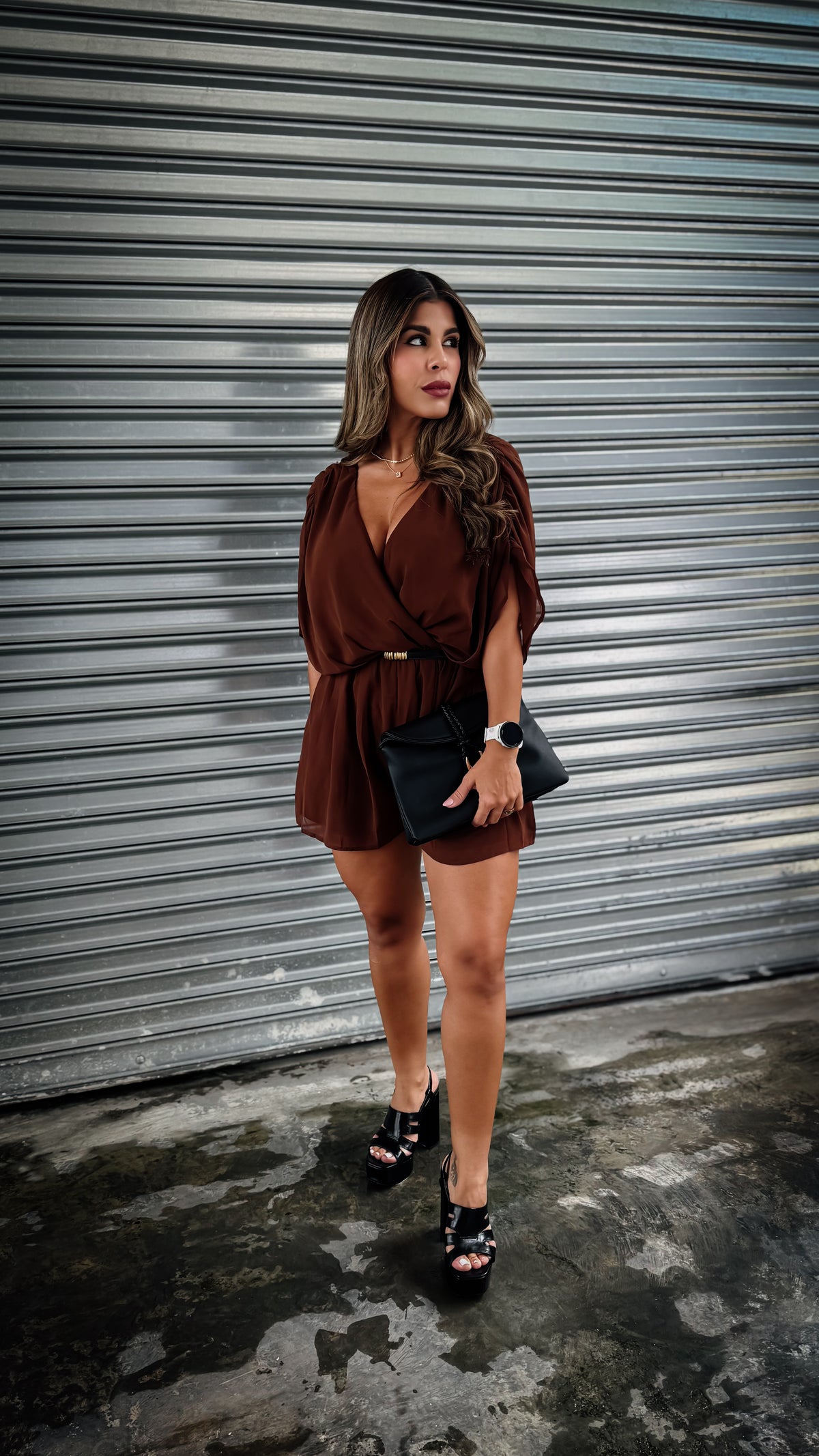 “CHOCO” V NECK ROMPER
