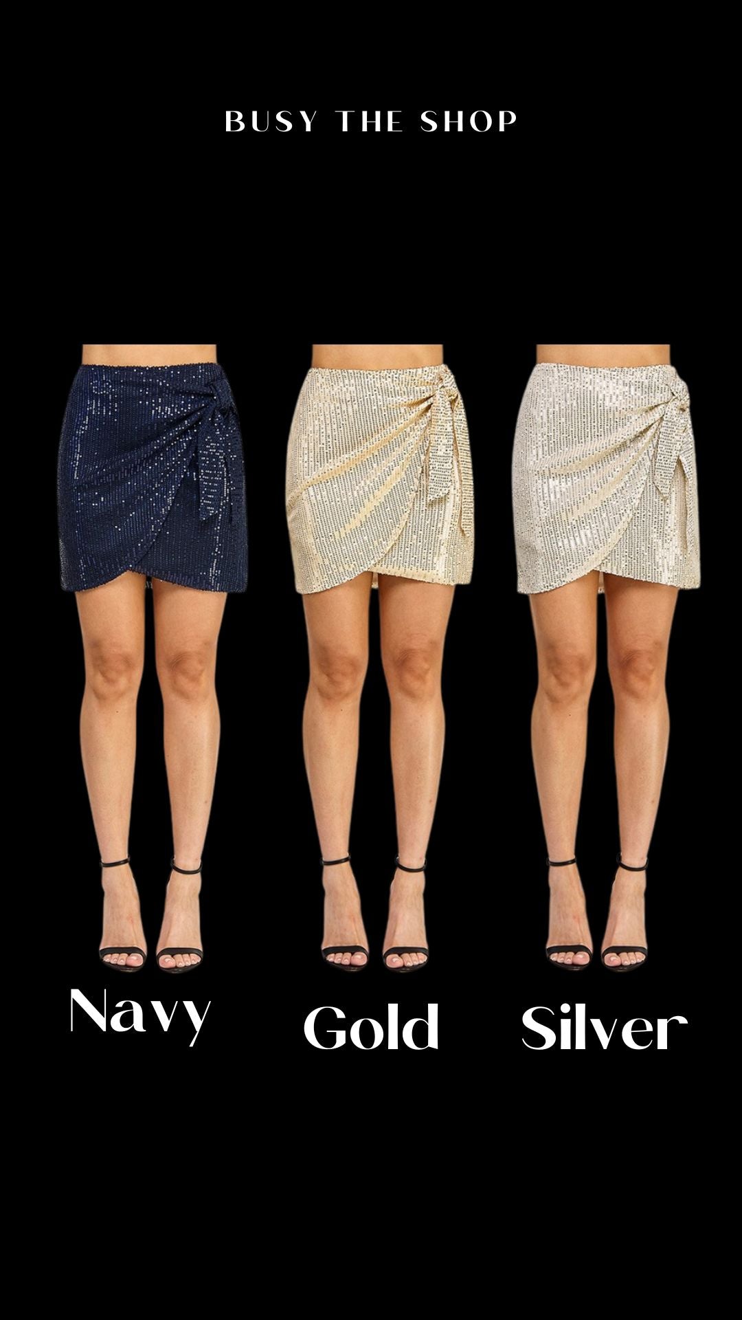 “STAR” SEQUIN FRONT TIE MINI SKIRT