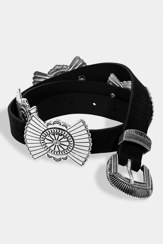 “NODAL” MEDALLION WESTERN BELT