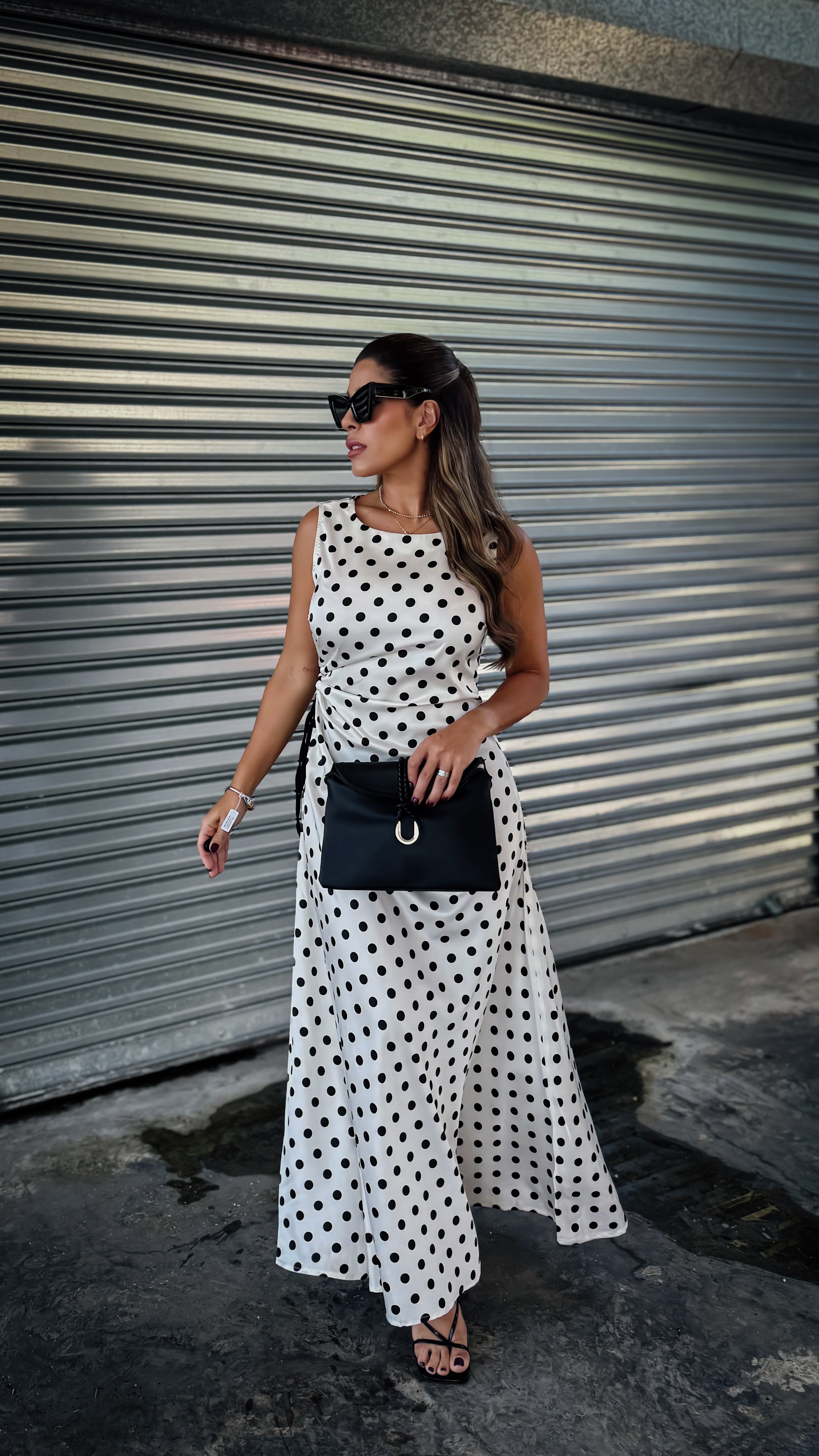 “EMMA” POLKADOT MEDI DRESS