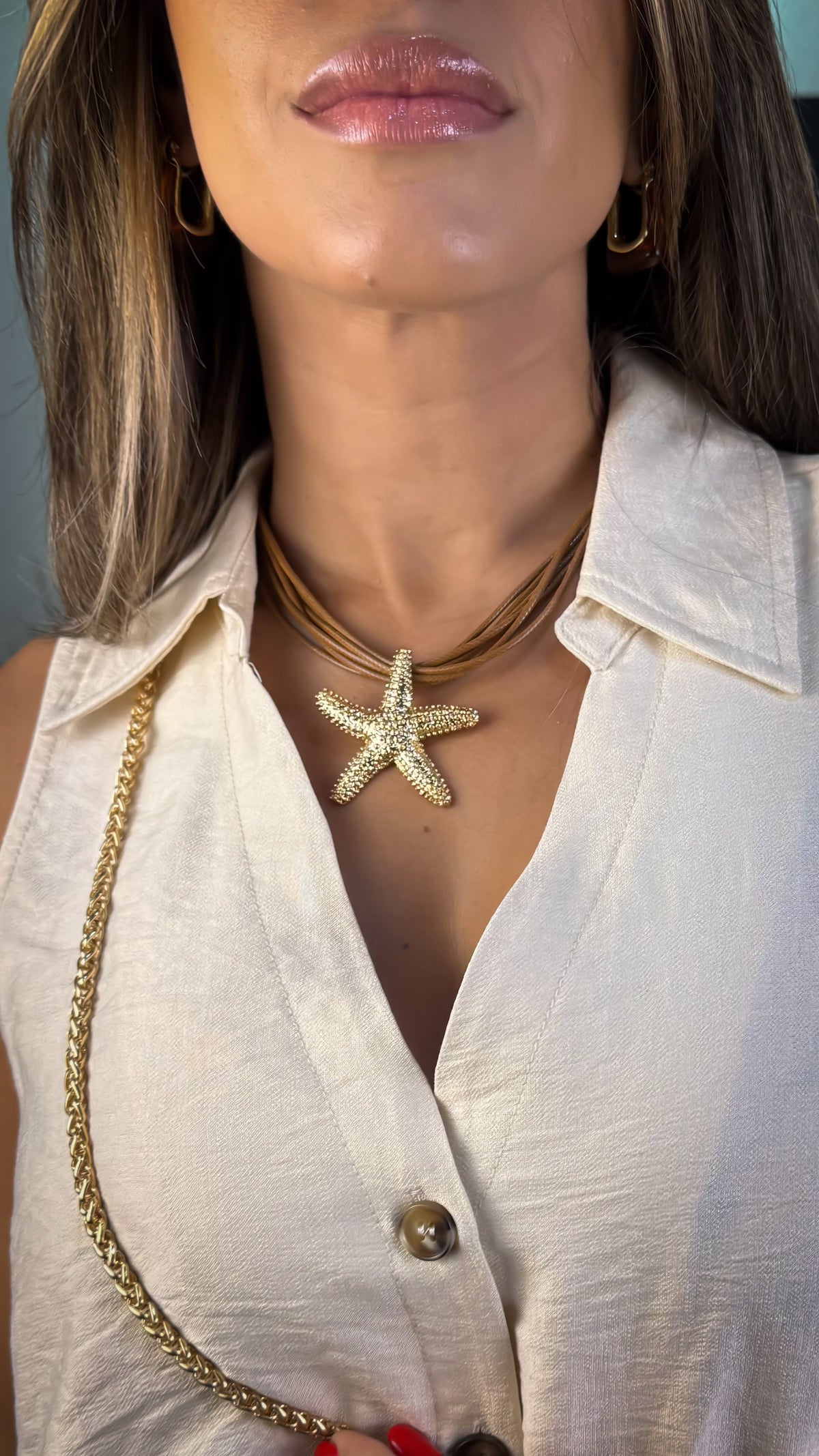 STARFISH PENDANT CORD NECKLACE